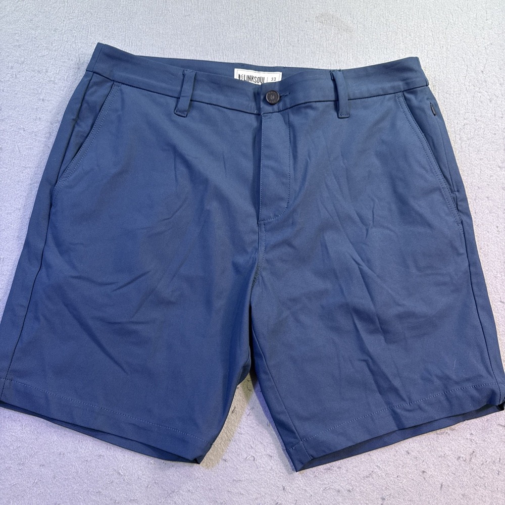 Linksoul Golf Shorts Mens 33 NAVY Lightweight Athletic Casual Performance - Picture 2 of 8